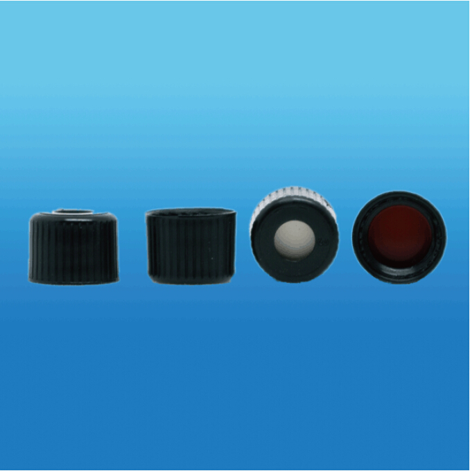 盖垫组合，黑色8-425开孔螺纹盖+红色PTFE/白色硅胶隔垫 100个/包