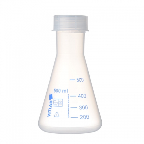 VITLAB 带螺帽三角烧瓶（PP）