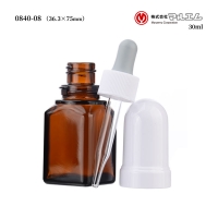 Maruemu 方形滴瓶 （棕色 白盖）